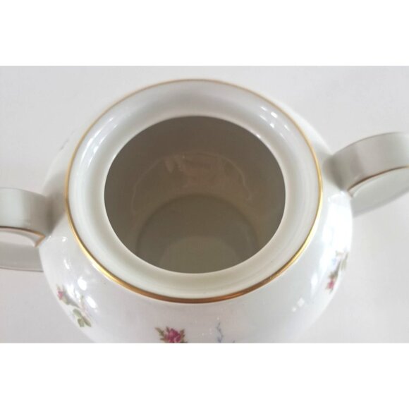 Vintage Selb Germany Winifred Sugar Bowl 2 Handle Moss Rose Rosenthal Gold Trim - Picture 3 of 5